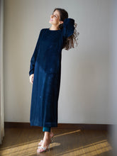 Load image into Gallery viewer, Teal Velvet Shirt Dress
