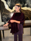 Plum Velvet Cape Set