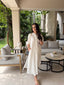 Oversized Linen Shirt Dress in White