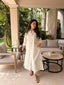 Oversized Linen Shirt Dress in White