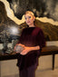 Plum Velvet Cape Set