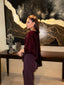 Plum Velvet Cape Set
