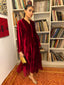 Ruby Garnet French Velvet Scallop Set