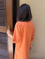 Oversized Linen Shirt Dress in Tangerine