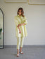 Butter Yellow Collared Linen Set