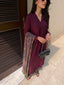 Burgundy Dhaaga Set