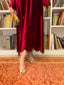 Ruby Garnet French Velvet Scallop Set