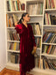 Ruby Garnet French Velvet Scallop Set