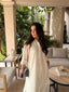 Oversized Linen Shirt Dress in White