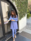 Indigo Satin Slip Set