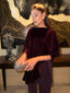 Plum Velvet Cape Set
