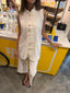 White Mandarin Sleeveless Set