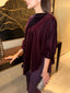 Plum Velvet Cape Set
