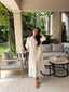 Oversized Linen Shirt Dress in White