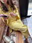 Butter Yellow Toby Tunic with Tulip Shalwar