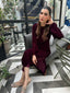 Burgundy Velvet Shirt Dress