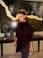 Plum Velvet Cape Set