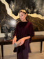 Plum Velvet Cape Set