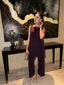 Plum Velvet Cape Set