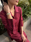 Wine Red Linen Willow Set