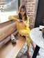 Butter Yellow Toby Tunic with Tulip Shalwar
