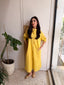Oversized Linen Shirt Dress in Marigold