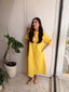 Oversized Linen Shirt Dress in Marigold
