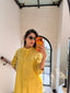 Oversized Linen Shirt Dress in Marigold