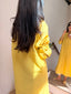 Oversized Linen Shirt Dress in Marigold