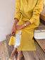 Oversized Linen Shirt Dress in Marigold