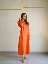 Load image into Gallery viewer, Oversized Linen Shirt Dress in Orange
