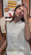 White Mandarin Sleeveless Set