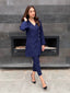 Navy Contour Blazer Set