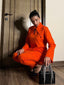 Orange Exaggerated Collared Set